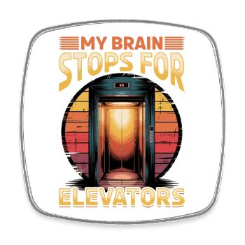 Elevator toddler & kids - Square fridge magnet - white - Front