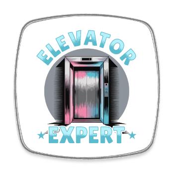 Elevator toddler & kids - Square fridge magnet - white - Front