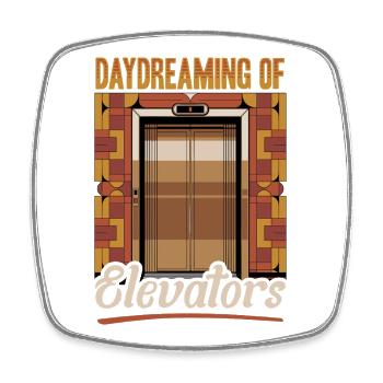 Elevator toddler & kids - Square fridge magnet - white - Front
