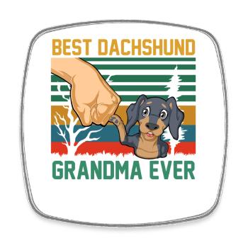 Bestes Dackel-Oma-Design aller Zeiten - Viereckiger Kühlschrankmagnet - Weiß - Vorne