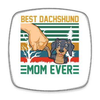 Best Dachshund Mom Ever - Square fridge magnet - white - Front