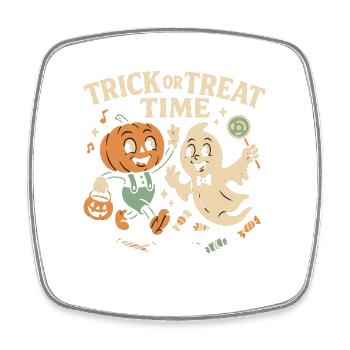 Pumpkin and Ghost Halloween Costume Design - Square fridge magnet - white - Front