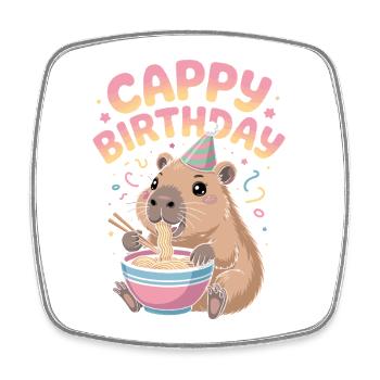  Cappy Geburtstag Capybara Ramen CAPPY BIRTHDAY - Viereckiger Kühlschrankmagnet - Weiß - Vorne