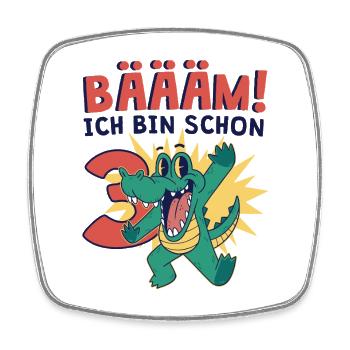 3 Geburtstag Krokodil Geschenk Junge 3 Jahre - Viereckiger Kühlschrankmagnet - Weiß - Vorne