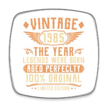 40th Birthday Vintage - Year of Birth 1985 - Square fridge magnet - white - Front