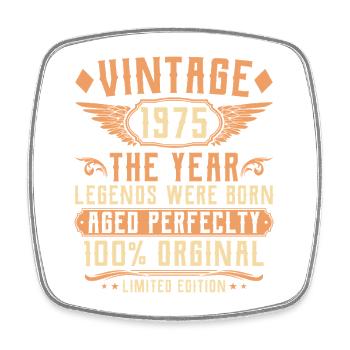 50th Birthday Vintage - Year 1975 - Square fridge magnet - white - Front