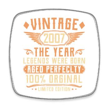 18th Birthday Vintage - Class of 2007 - Square fridge magnet - white - Front