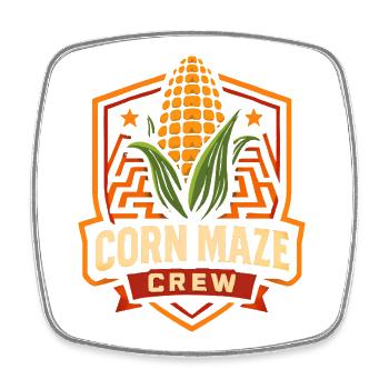 Corn Maze Crew Spooky Halloween Corn Maze - Square fridge magnet - white - Front