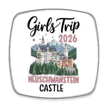 Girls Trip 2026 Neuschwanstein Castle - Viereckiger Kühlschrankmagnet - Weiß - Vorne