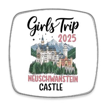 Girls Trip 2025 Neuschwanstein Castle - Viereckiger Kühlschrankmagnet - Weiß - Vorne