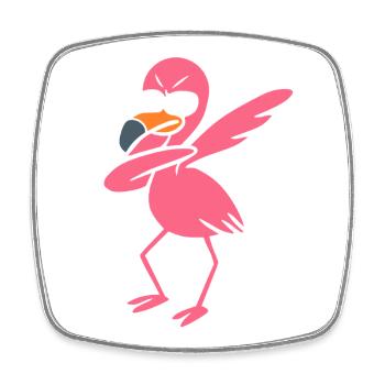 Tanzende Flamingo Dabbing  - Viereckiger Kühlschrankmagnet - Weiß - Vorne