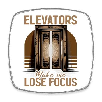 Elevator toddler & kids - Square fridge magnet - white - Front