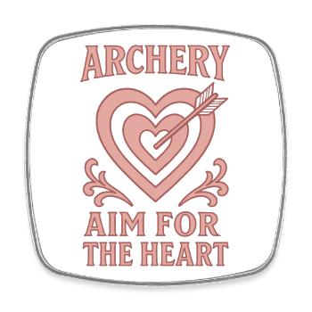 Bogenschießen Aim For The Heart Archer Bogen - Viereckiger Kühlschrankmagnet - Weiß - Vorne