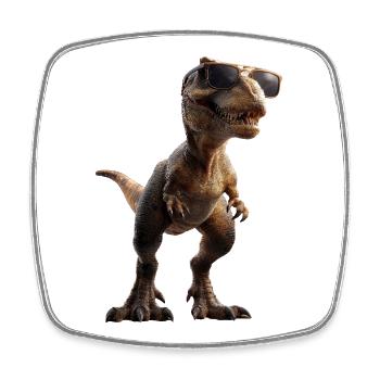 T-Rex Tyrannosaurus Rex Dino Daddy Dinosaurier - Viereckiger Kühlschrankmagnet - Weiß - Vorne