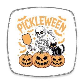 Pickleween Pickleball Spieler Kürbis Halloween - Viereckiger Kühlschrankmagnet - Weiß - Vorne