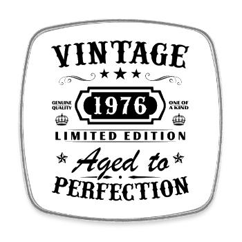 1976 Vintage Geburtstagsgeschenk Frau Mann - Viereckiger Kühlschrankmagnet - Weiß - Vorne