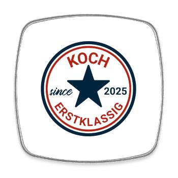 Koch Classic Retro Badge - Square fridge magnet - white - Front