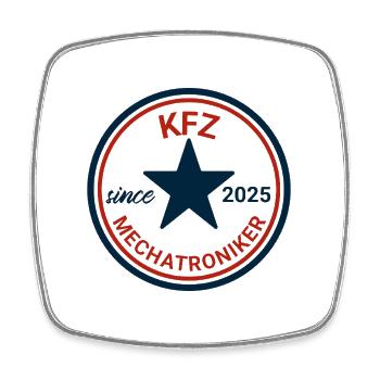 Automotive Mechatronics Technician 2025 Badge - Square fridge magnet - white - Front