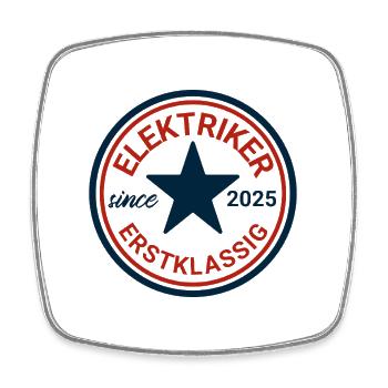 Elektroiker Retro Logo - Viereckiger Kühlschrankmagnet - Weiß - Vorne