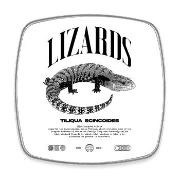 Blue Tongue Skink Reptile Keeper Streetwear - Viereckiger Kühlschrankmagnet - Weiß - Vorne