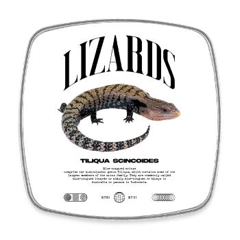 Langue Bleue Scinque Reptile Keeper Streetwear - Magnet carré - blanc - Devant