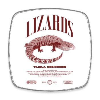 Langue Bleue Scinque Reptile Keeper Streetwear - Magnet carré - blanc - Devant