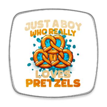 Bretzel Pretzel-Design mit Spruch - Viereckiger Kühlschrankmagnet - Weiß - Vorne