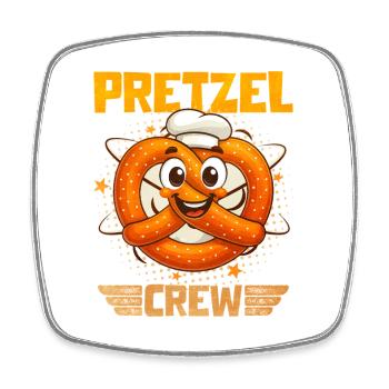 Bretzel Pretzel Baker avec le sourire - Magnet carré - blanc - Devant