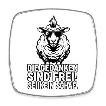 Cool Sheep - Freedom of Speech - Square fridge magnet - white - Front