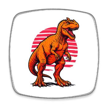 Lebendige Dinosaurier-Illustration für Bekleidung - Viereckiger Kühlschrankmagnet - Weiß - Vorne