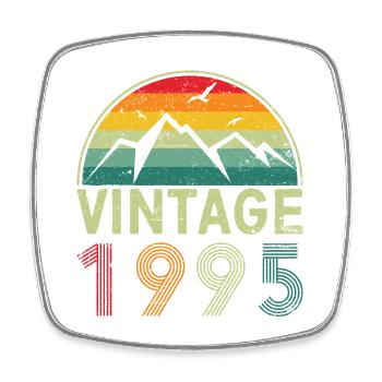 Retro Mountain Sunset Vintage 1950 Graphic - Square fridge magnet - white - Front