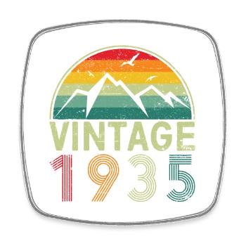 Design vintage de chaîne de montagnes rétro - Magnet carré - blanc - Devant