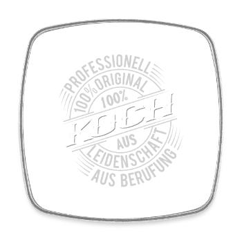 Koch - Viereckiger Kühlschrankmagnet - Weiß - Vorne