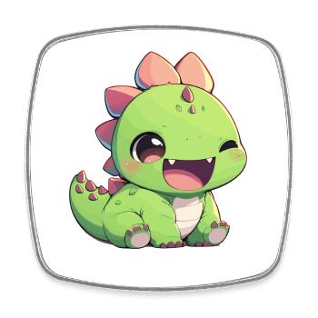 Dino Dinosaure Dinosaure - Magnet carré - blanc - Devant