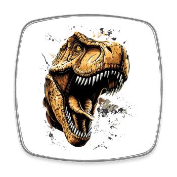 T-Rex Tyrannosaurus Rex Dino Daddy Dinosaurier - Viereckiger Kühlschrankmagnet - Weiß - Vorne