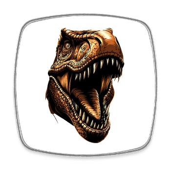 T-Rex Tyrannosaurus Rex Dino Daddy Dinosaurier - Viereckiger Kühlschrankmagnet - Weiß - Vorne