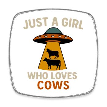 Außerirdische Faszination für Cow-Liebhaber - Viereckiger Kühlschrankmagnet - Weiß - Vorne