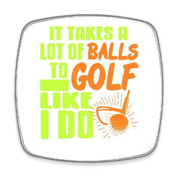 Funny Golfer Saying Balls to Golf Like I Do Humor - Viereckiger Kühlschrankmagnet - Weiß - Vorne