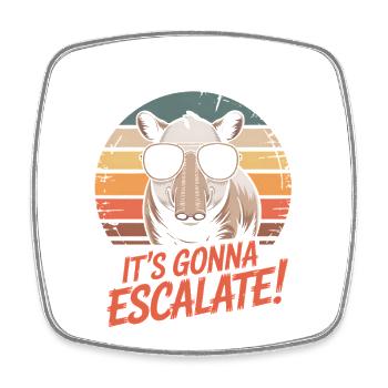Im Here Ready Tapir Escalate Saying Party Retro - Square fridge magnet - white - Front