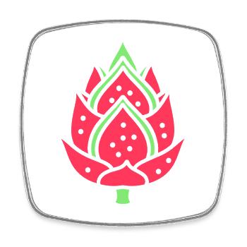 Fruit du dragon - Magnet carré - blanc - Devant