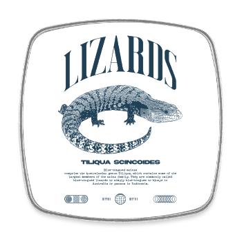 Langue Bleue Scinque Reptile Keeper Streetwear - Magnet carré - blanc - Devant