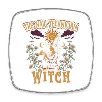 Nail Designer The Nail Technician Witch - Square fridge magnet - white - Front