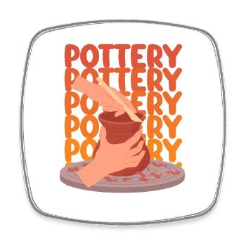 Pottery Passion For Creative Hands - Square fridge magnet - white - Front