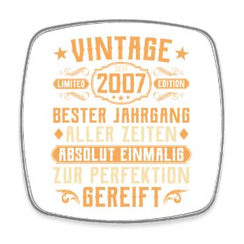 Millésime 2007 Année de naissance - 18e anniversaire - Magnet carré - blanc - Devant