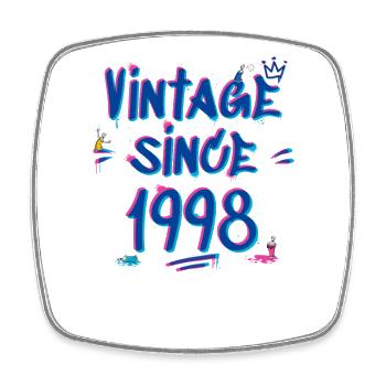  Vintage Since 1998 Graffiti Glitch 27th Birthday - Square fridge magnet - white - Front