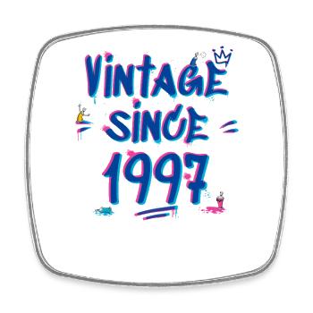 Vintage 1997 Graffiti Glitch - 28 ans de style - Magnet carré - blanc - Devant