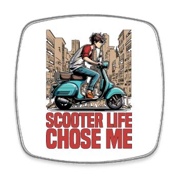 Scooter Life Chose Me Electric Scooter Enthusiast - Square fridge magnet - white - Front
