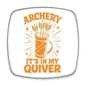 Le tir à l'arc est dans mon carquois Archer - Magnet carré - blanc - Devant