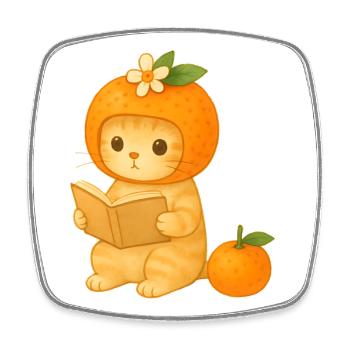 Pineapple Cat Reading with Flowers - Square fridge magnet - white - Front