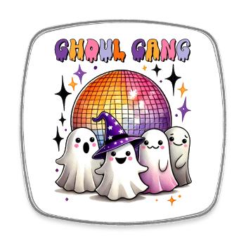 Geister Halloween - Viereckiger Kühlschrankmagnet - Weiß - Vorne